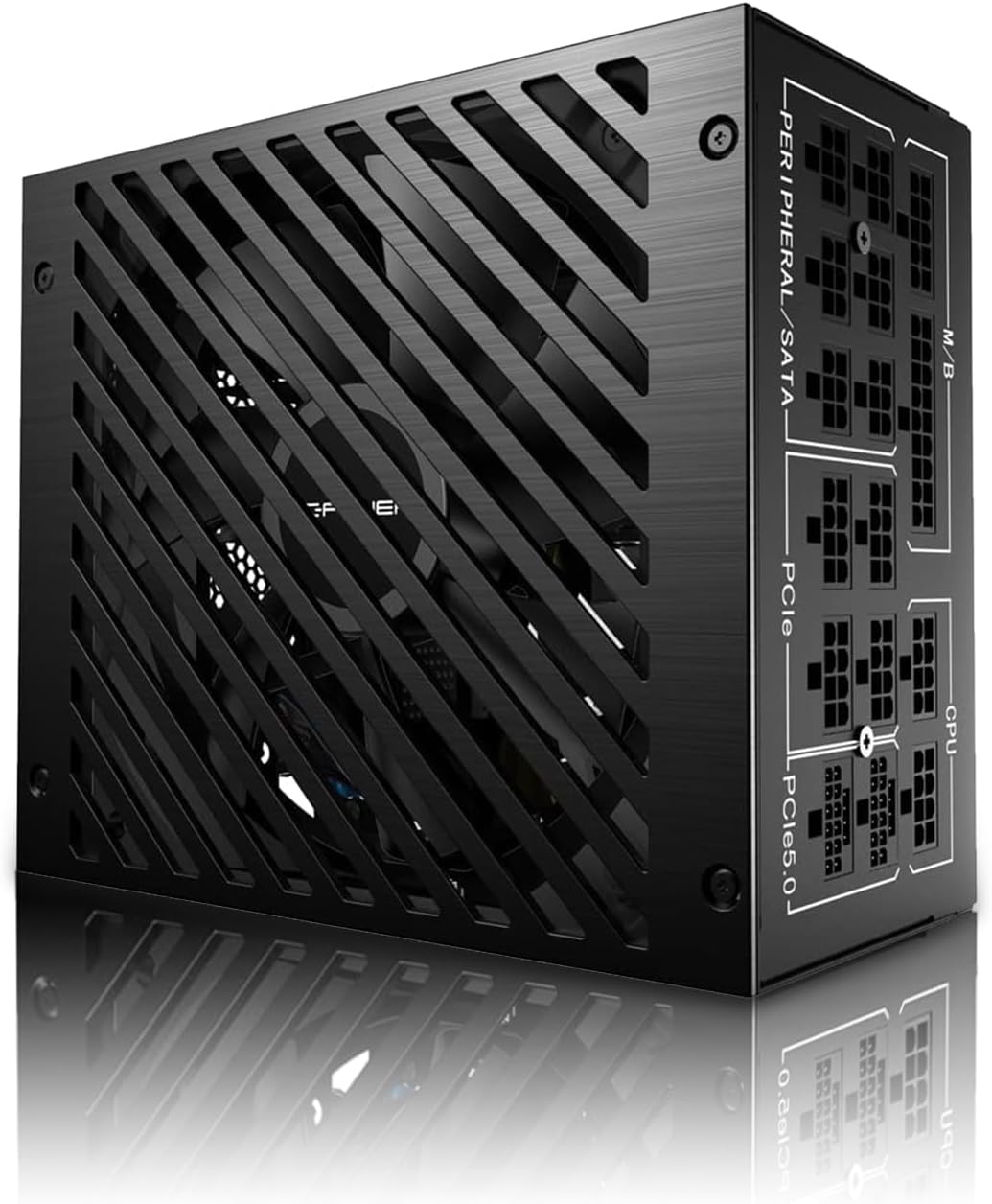 LC-POWER LC1200P V3.0 Atx-voeding 1200 W, geluidsarm, stroomvoorziening PC Gaming 1200 Watt, 80 Plus Platinum Power Supply met 135 mm ventilator, compatibel met Atx 3.0 en Pcie 5,0-92% efficiëntie