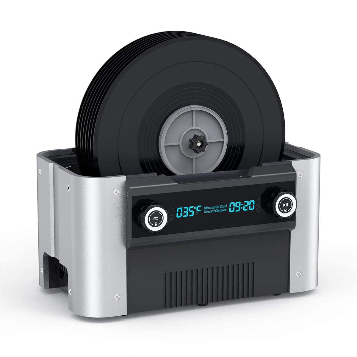 LifeBasis Ultrasone reiniger 6 l, 49 kHz Ultrasone Record Cleaner met timer en schijfhouder voor vinylschijf/sieraden/bril, 240 W