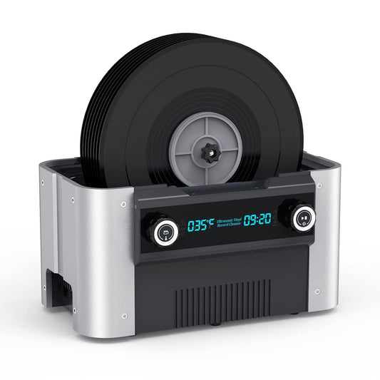 LifeBasis Ultrasone reiniger 6 l, 49 kHz Ultrasone Record Cleaner met timer en schijfhouder voor vinylschijf/sieraden/bril, 240 W