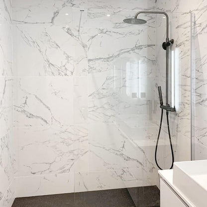 Rode Gietijzeren Douche Set – Douchekraan – Douchethermostaat – Handdouche – Hoofddouche – Duurzaam Gietijzer – Thermostatische Temperatuurregeling