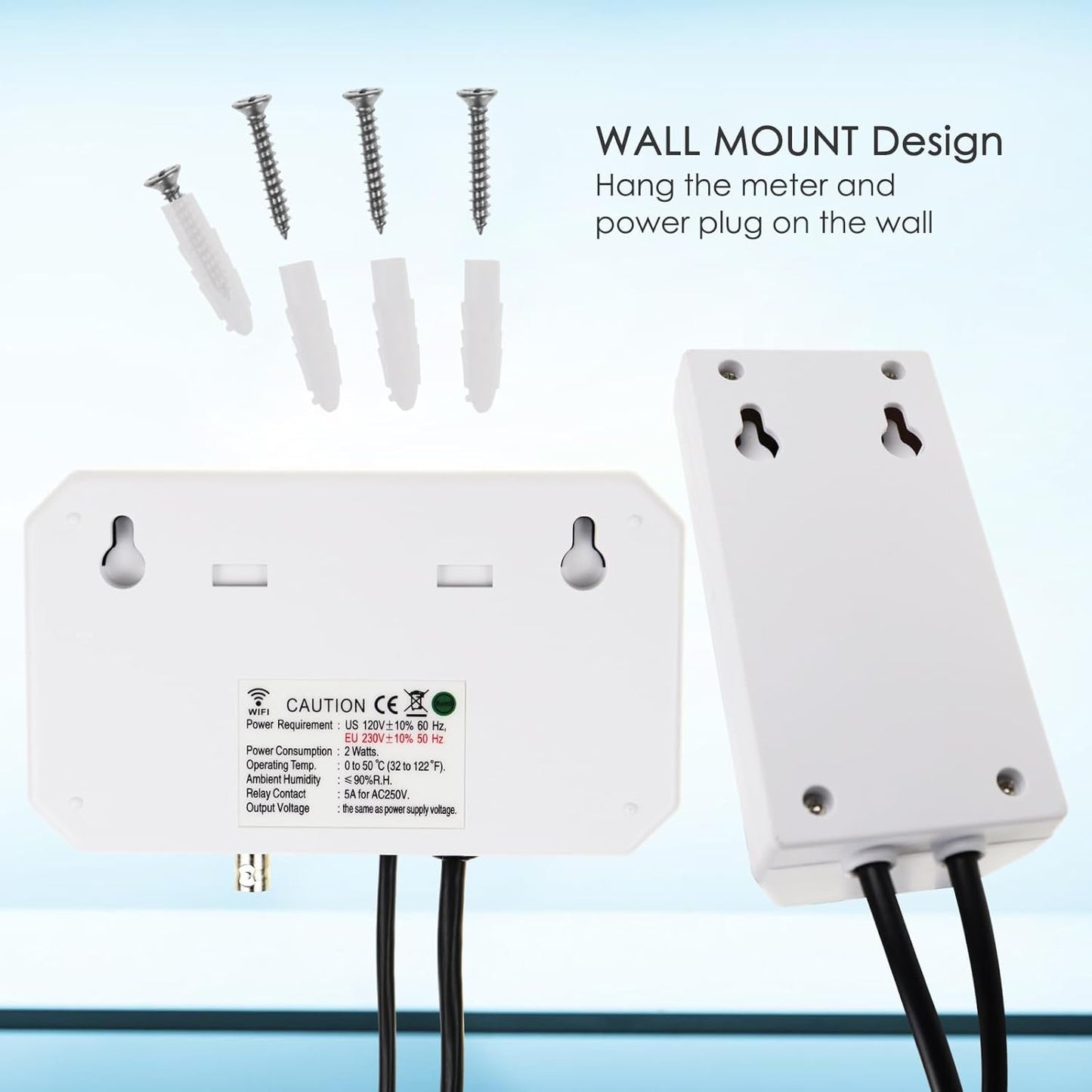 Slimme Wifi-waterkwaliteitstester pH-, EC- en Temperatuurmonitor Continue Online Monitoringstester met Lcd-scherm, App-meldingen, Realtime Gegevens, Vervangbare Sondes voor Hydrocultuur en Aquaria