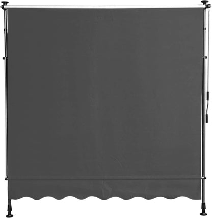 QUICK STAR klemluifel 300 x 130 cm grijs balkonluifel zonwering terrasoverkapping in hoogte verstelbaar van 200-290 cm luifel balkon zonder boren