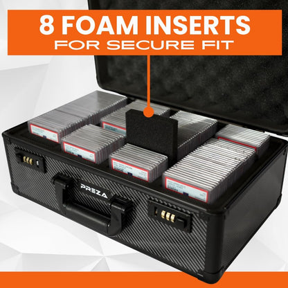 PREZA Graded Card Storage Box - Premium Trading Card Case voor Graded Sports Cards - Carbon Fiber Slab Case (XL)