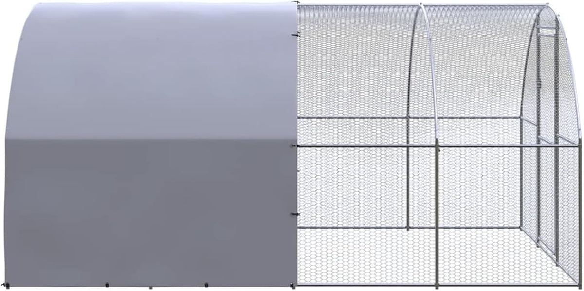 JUDYY Kippenhok voor buiten, 3 x 4 x 2 m, van verzinkt staal, kippenhok en kooi, kippenhok voor buiten 3095473 - QUORE