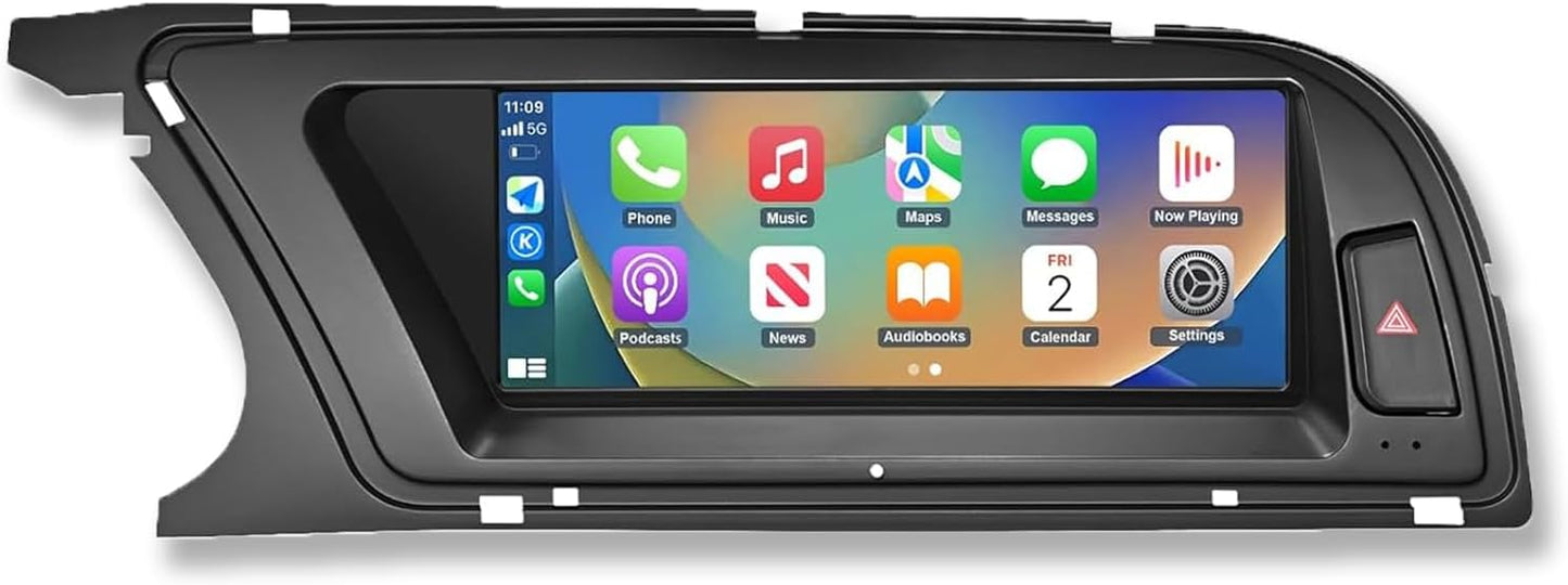 Ninetom Autoradio 8,9 Inch Touchscreen met Wireless Carplay en Android Auto voor 2009-2016 Audi A4 S4 met 3G MMI+ Systeem, Ondersteunt Mirrorlink, Camera, Navigatie