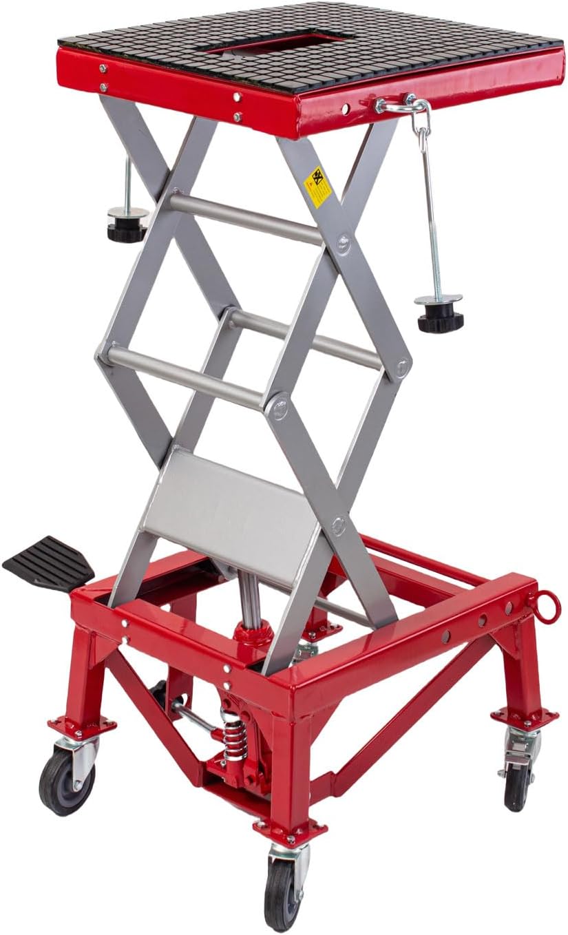 KATSU Motorfiets Hydraulische Schaarlift Motorbike Lift Stand met Wielen 300lbs Max Hefvermogen 161243