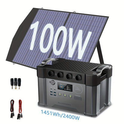 ALLPOWERS S2000 PRO Portable Power Station + 400W/200W/100W Solar Panel | 1500Wh 2700W (AC+DC) /100W USB-C Output, 1.5 Hr Fast Charge, Dual-Purpose Battery Powered, Ideal for RV, Home