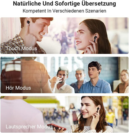 Timekettle M3 vertalingsapparaat, tweeweg vertaler-oordopjes met app voor 40 talen en 93 dialecten, online & offline spraakvertalers voor expats op reis, compatibel met iOS en Android