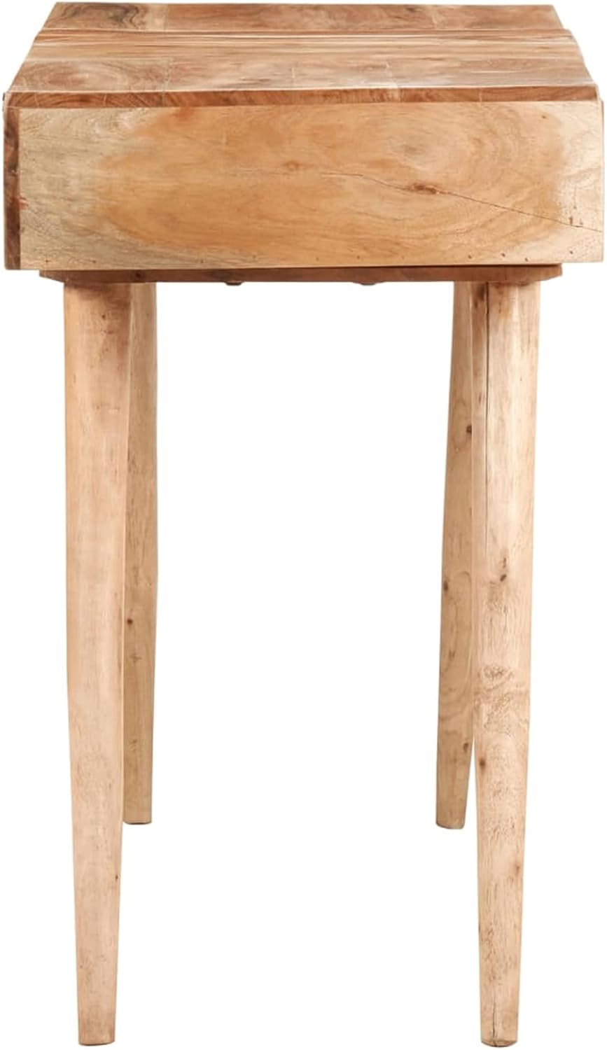 Gecheer Make-uptafel met spiegel, kaptafel met spiegel, kaptafel commode, kaptafel, make-upspiegel, voor make-up, 112 x 45 x 76 cm, acacia massief hout - QUORE