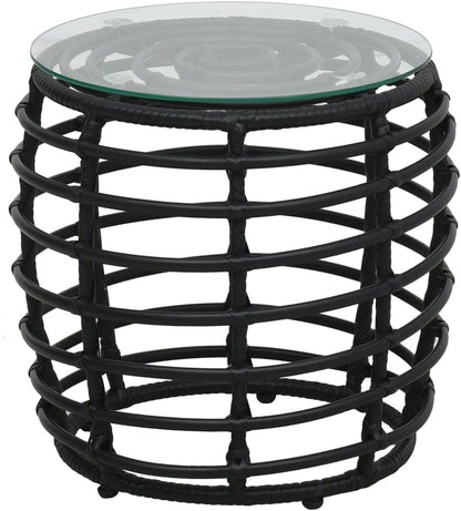 3-Piece Bistro Set Poly Rattan Black Garden Furniture Bistro Set, Sitting Set with Chairs and Table, Balcony Furniture Set Outdoor Furniture Set for Patio, Garden, Balcony-C - QUORE