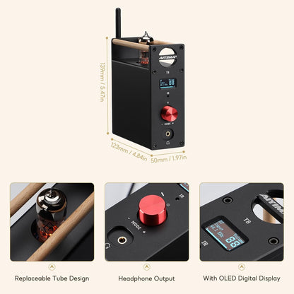 AIYIMA T8 6N3 Digital Tube voorversterker QCC3031 Bluetooth 5.0 voorversterker USB DAC hoofdtelefoonversterker coaxiale optische stereo audio decode ondersteuning APTX