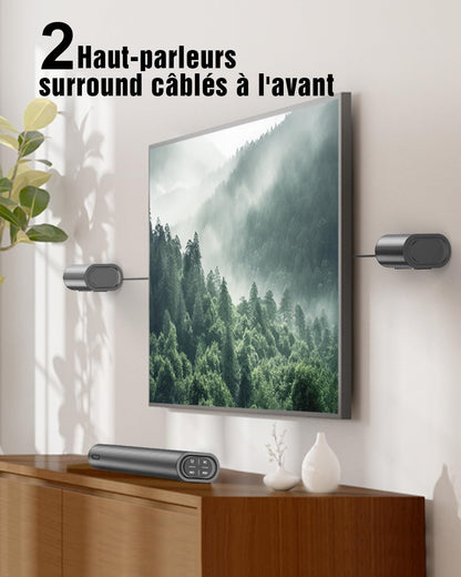 Hiwill 4.1 TV-soundbar met Dolby Atmos, subwoofer, piekvermogen 300 W, 2 front-surround-luidsprekers, soundbar voor tv-luidsprekers, hoge tonen en bassen instelbaar, thuisbioscoop, HiElite A41