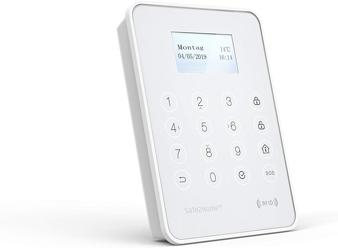 Safe2Home® Extern toetsenbord buiten SP310 + binnen voor draadloos alarmsysteem serie SP310 - bedieningspaneel met RFID-reader - toetsenbord voor alarmsysteem SP310
