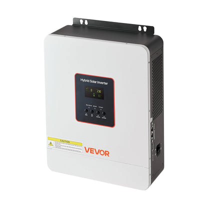 VEVOR Hybride omvormer, 3000 W, 24 V DC naar 230 V AC, omvormer en oplader, zuivere sinusgolf, geïntegreerde 80 A MPPT zonne-regelaar, compatibel met loodaccu