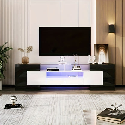 TV-meubel – TV-kast – TV-dressoir – Entertainmentmeubel – TV-standaard – Zwart-Wit Design – Geschikt voor TV tot 165 cm – Ruime Opbergruimte