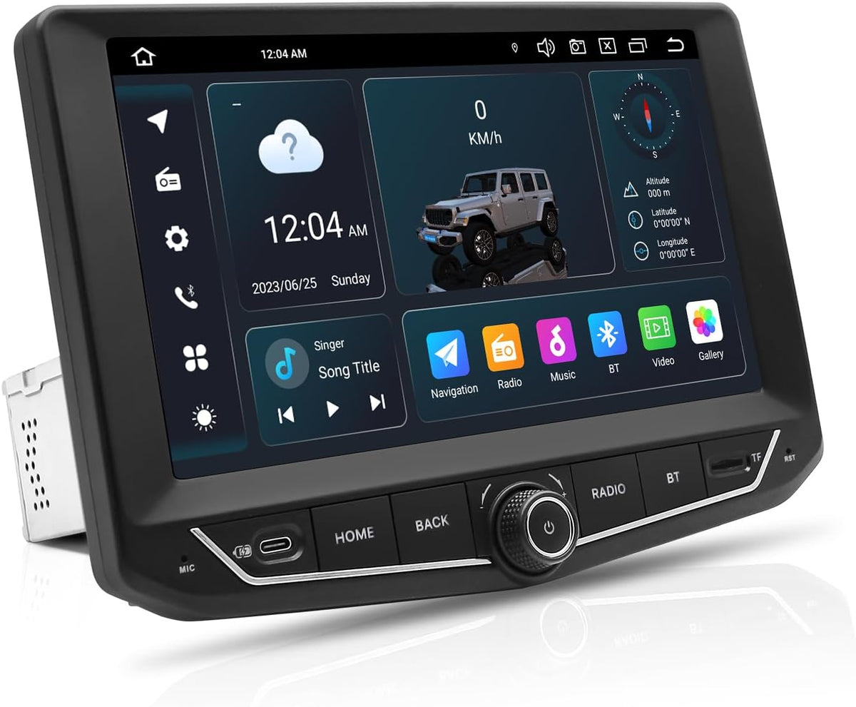 SWTNVIN 9 inch autoradio voor Jeep Wrangler JK 2011 2012 2013 2014 2015 2016 2017, Android 14 GPS 1280x720P IPS QLED-scherm, CarPlay & Android Auto, 4G LTE/5G WiFi, DTS, Octa-Core 4 + 6 GB