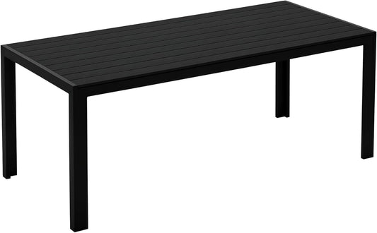 Outsunny garden table aluminum table garden terrace wood-plastic WPC Non-wood black - QUORE