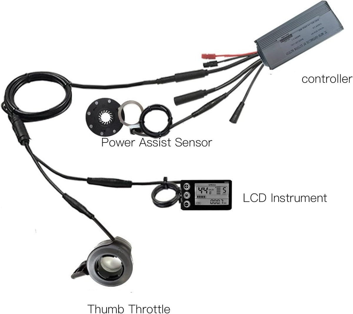 Topyond Bikes Motor Controller,Electric Bikess Modification Kit Waterproof 22A Controller S866 LCD Electric Bikes Conversion Kit for 500W Motor