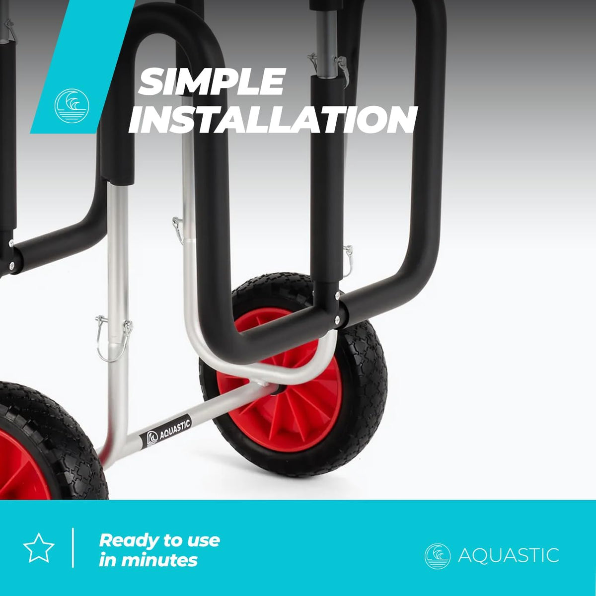 AQUASTIC SUP en paddleboarding trolley | transport van 2 SUP-boards | lichtgewicht aluminium constructie draagkracht 60 kg | onderhoudsvrije 10 inch wielen | eenvoudige montage | krasbescherming