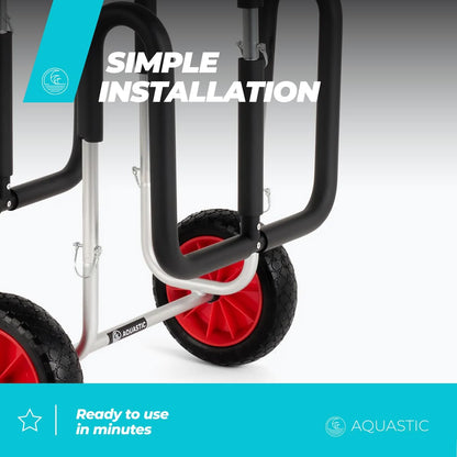 AQUASTIC SUP en paddleboarding trolley | transport van 2 SUP-boards | lichtgewicht aluminium constructie draagkracht 60 kg | onderhoudsvrije 10 inch wielen | eenvoudige montage | krasbescherming