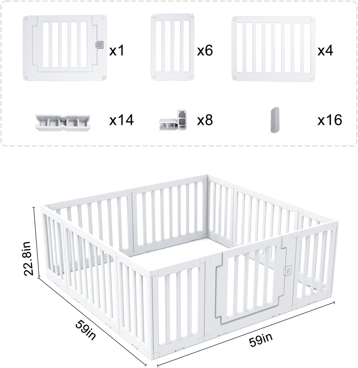 Gupamiga Babybox Playpen Safety Indoor or Outdoor Activity Centre 150 x 145 cm - QUORE