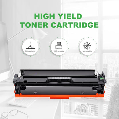 415 x Toner Cartridge Multipack for HP Color Laserjet Pro MFP M479dw M479fdw M454dw M454dn M479fdn M479fnw W2030X W2030A Black Cyan Yellow Magenta (4PCS) - QUORE