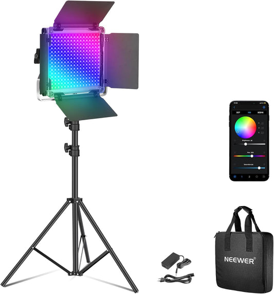 RGB LED Studio-lamp Met Statief – Videolamp – Fotolamp – Lichtpaneel – Verlichtingsset – 50 W – CRI 97+