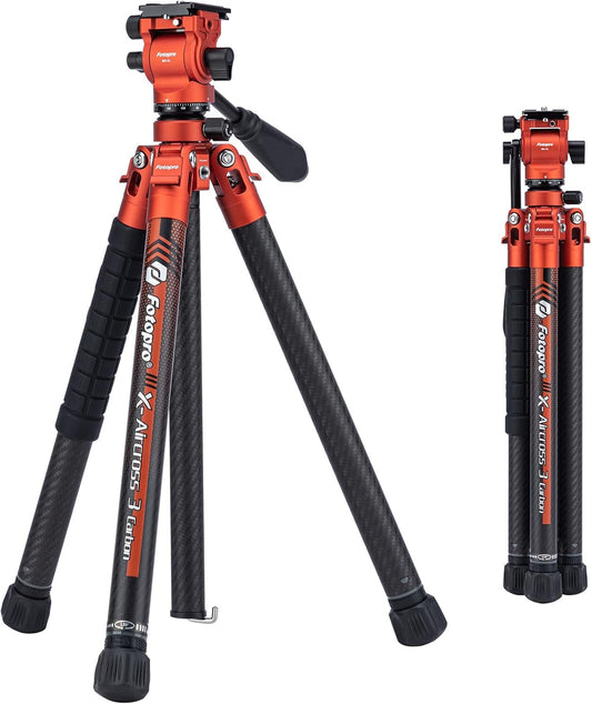 Statief – Camerastatief – Fotostatief – Reisstatief – Videostatief – Lichtgewicht Koolstofvezel – Vloeistofkop