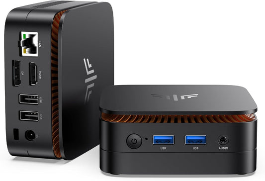 NiPoGi E1 Mini PC Ιntel Alder Lake Ν95 (tot 3,4 GHz) 16GB DDR4 512GB SSD, Mini Computer 2,5-inch SSD-uitbreiding/Gigabit Ethernet/2,4+5G WiFi/BT4.2/4K@60Hz UHD Dual Display Mini-PC voor Kantoor
