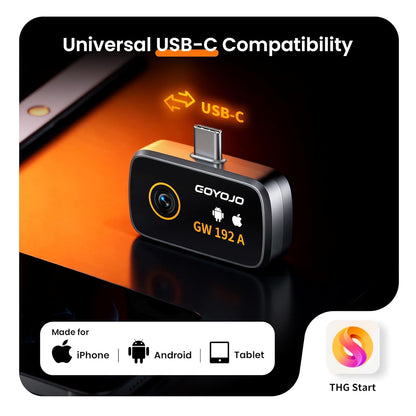 USB-C Warmtebeeldcamera, 192×192 IR-oplossing, 50° Groothoek, Ideaal voor Gebouweninspecties, Elektrische Tests en Pijpleidinginspecties (Compatibel met iOS en Android, Inclusief Lightning-adapter)