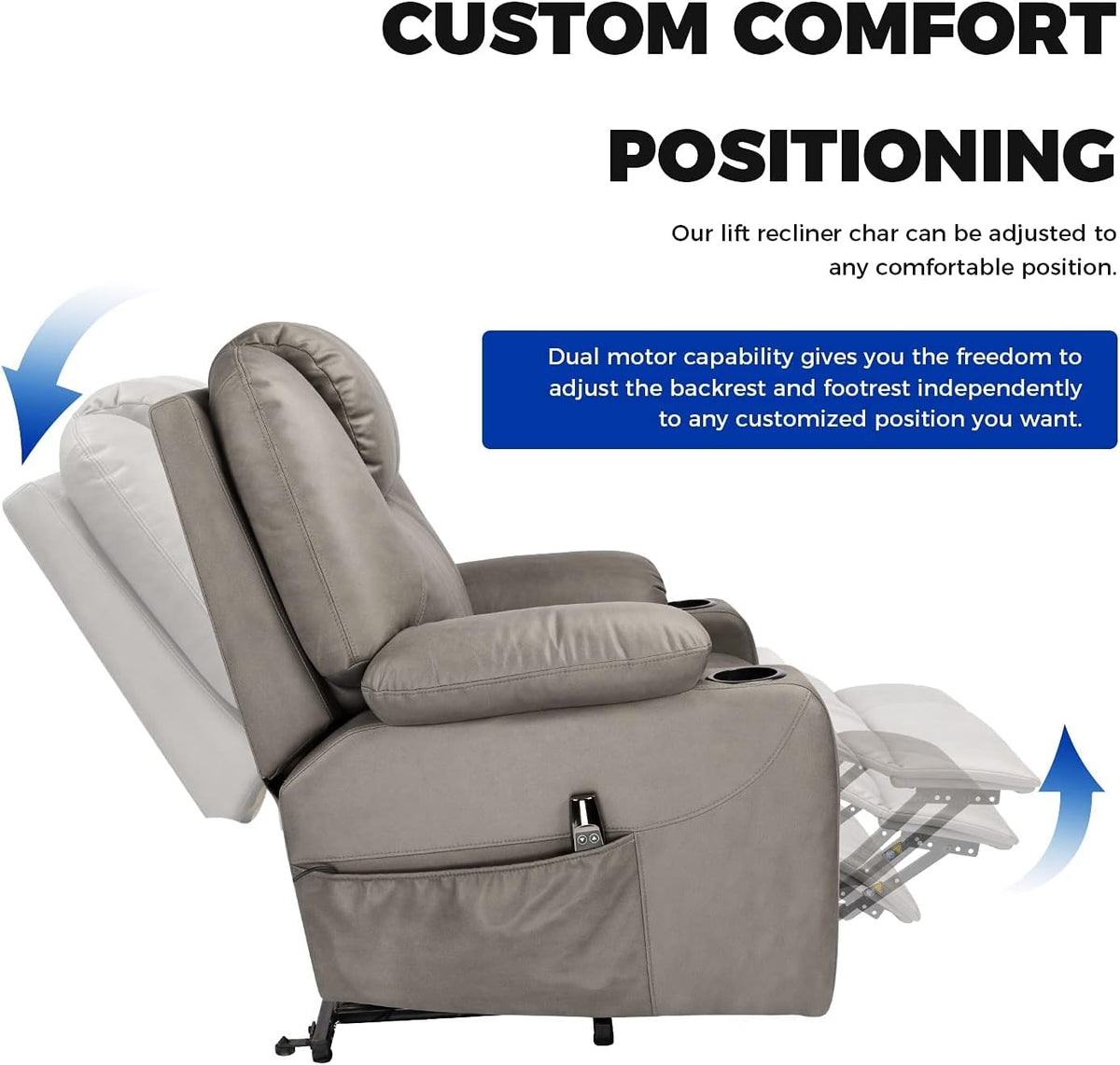 Elektrische Relaxfauteuil – Relaxstoel – Powerlift Stoel – Verstelbare Fauteuil – Loungestoel – Elektrisch Verstelbare Rugleuning – Opstaande Liftfunctie