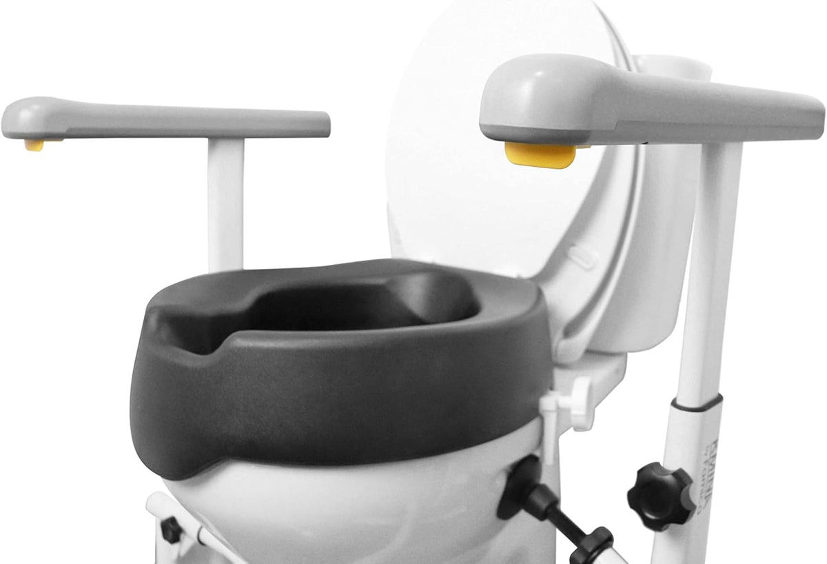 KMINA - Toiletverhoger + Toiletframe met Armen, Toiletverhoger met Frame, Toiletveiligheidsrail voor Ouderen, Verhoogde Toiletbril, Toiletframe met Zitting, Handgrepen Toiletrail