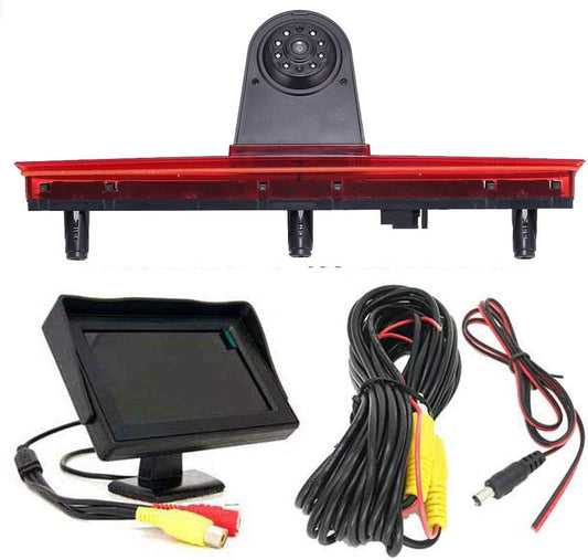 HD Auto 170° Transporter parkeerhulp remlicht achteruitrijcamera met hoek instelbaar, vervanging voor V W Multivan T5 V 5 van/Caravelle V bus bus 7EB 7EJ 7HB 7HA (achteruitrijcamera + 4,3 inch monitor