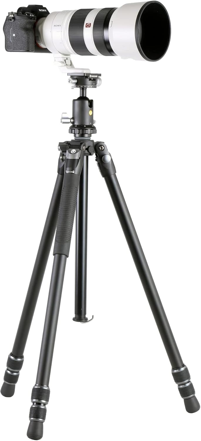 Statief – Camerastatief – Fotostatief – Tripod – Driepoot – 3-Delig Aluminium – 15 Kg Draagvermogen, Dubbele As Kogelkop