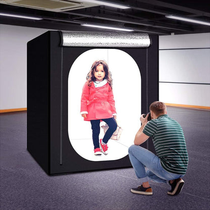 Fotostudio lichttenset, 100 x 100 x 100 cm, dimbare fotobox met 384 ledlampen en 3 gekleurde achtergronden voor fotografie