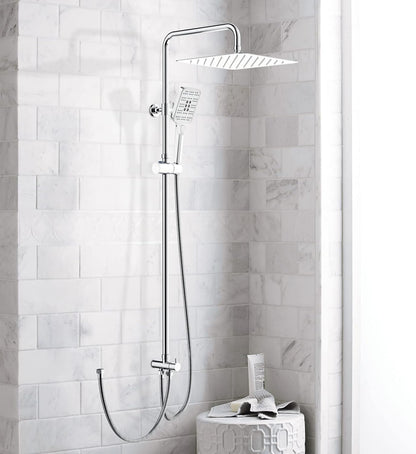 Vierkante Regendouche – Douche Systeem – Douche Set – Regendoucheset – Handdouche – 30x30 cm – 3-standen Handdouche – Verstelbare RVS Doucherail