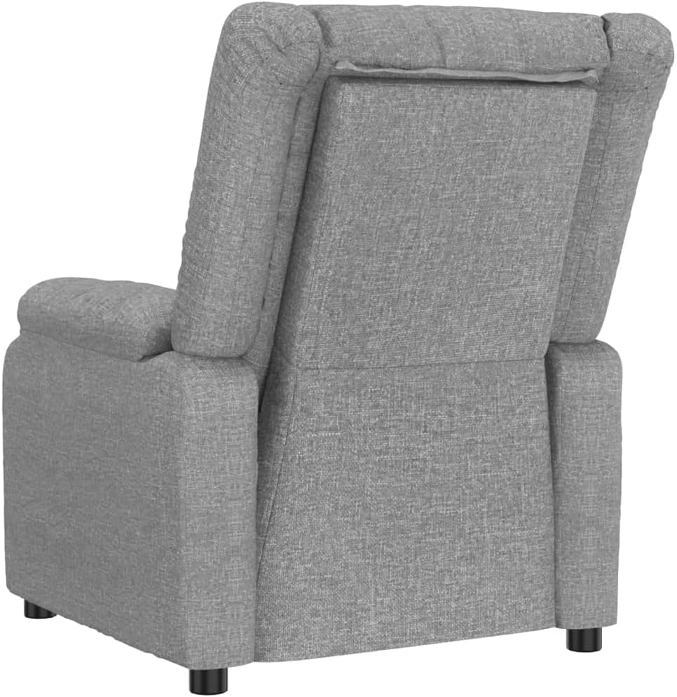 Elektrische Televisiestoel – Relaxstoel – Fauteuil – TV-Stoel – Verstelbare Stoel – 3 Ligposities – Ademend Polyester – Hout & Metaal Frame – Lichtgrijs