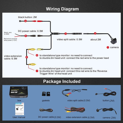 PARKVISION Achteruitrijcamera PRO120 12-24V met Afstandsbediening - 5 Helderheidsstanden, 2m Kabel, NTSC, Geschikt voor Bestelauto's (Doos 14 stuks)