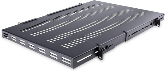 Rackschap 1U 19 inch – Legplank – Rackplank – Serverrack schap – Patchkast schap – Verstelbare montagediepte 49,5-97,4 cm – Geventileerd SPCC staal tot 150 kg