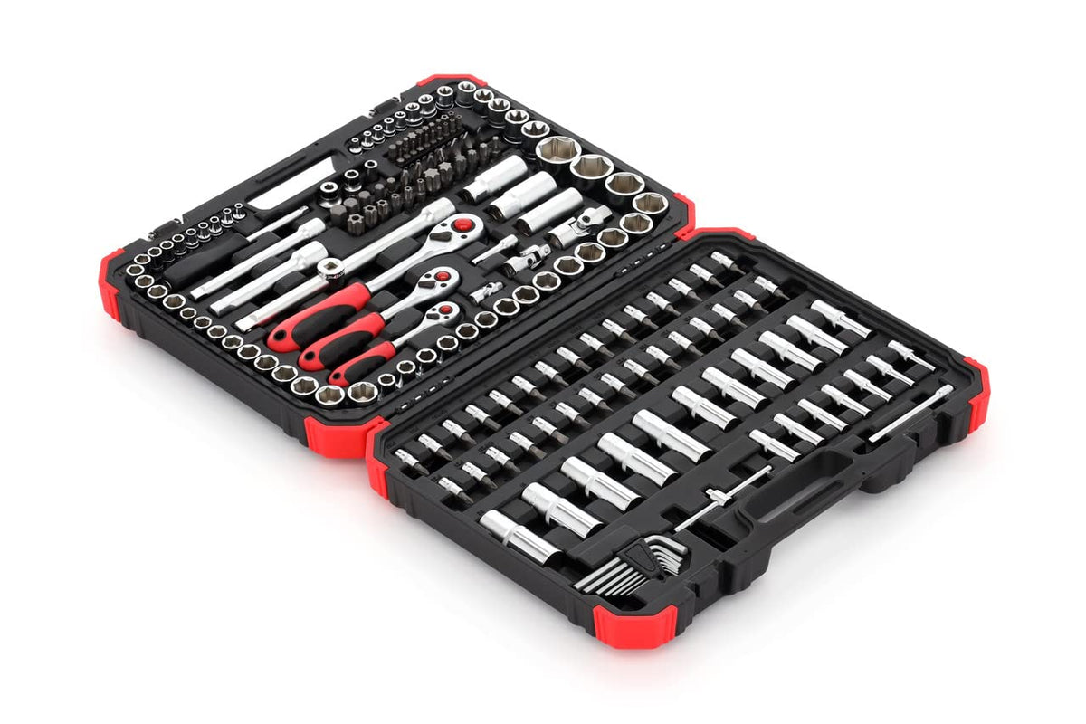 GEDORE R45603172 Dopsleutelset 172-delig, 1/4+3/8+1/2, Zwart, Rood