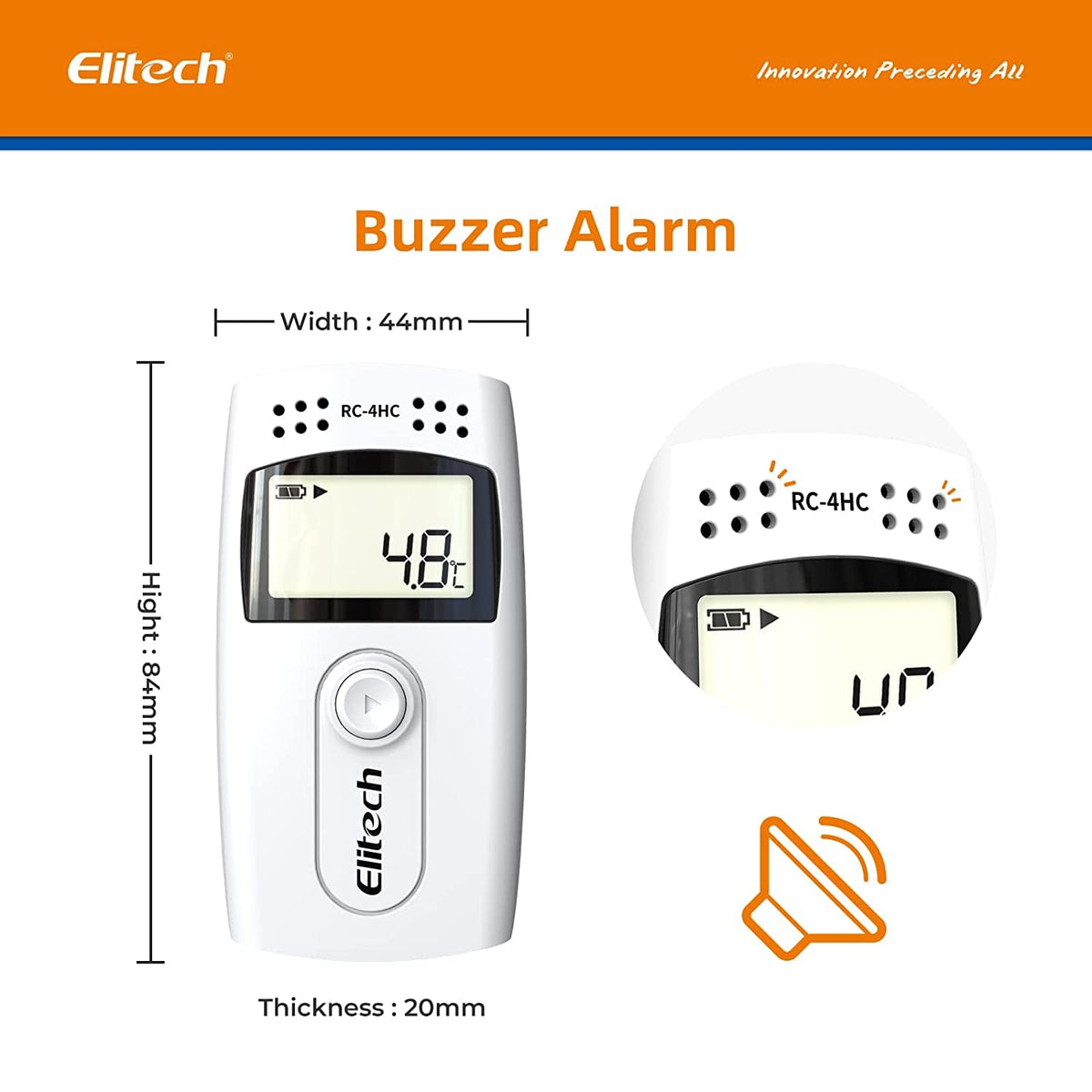 Elitech RC-4HC 16000 Punten Mini Temperatuur en Vochtigheid Data Logger w/Sensor(10Packs)