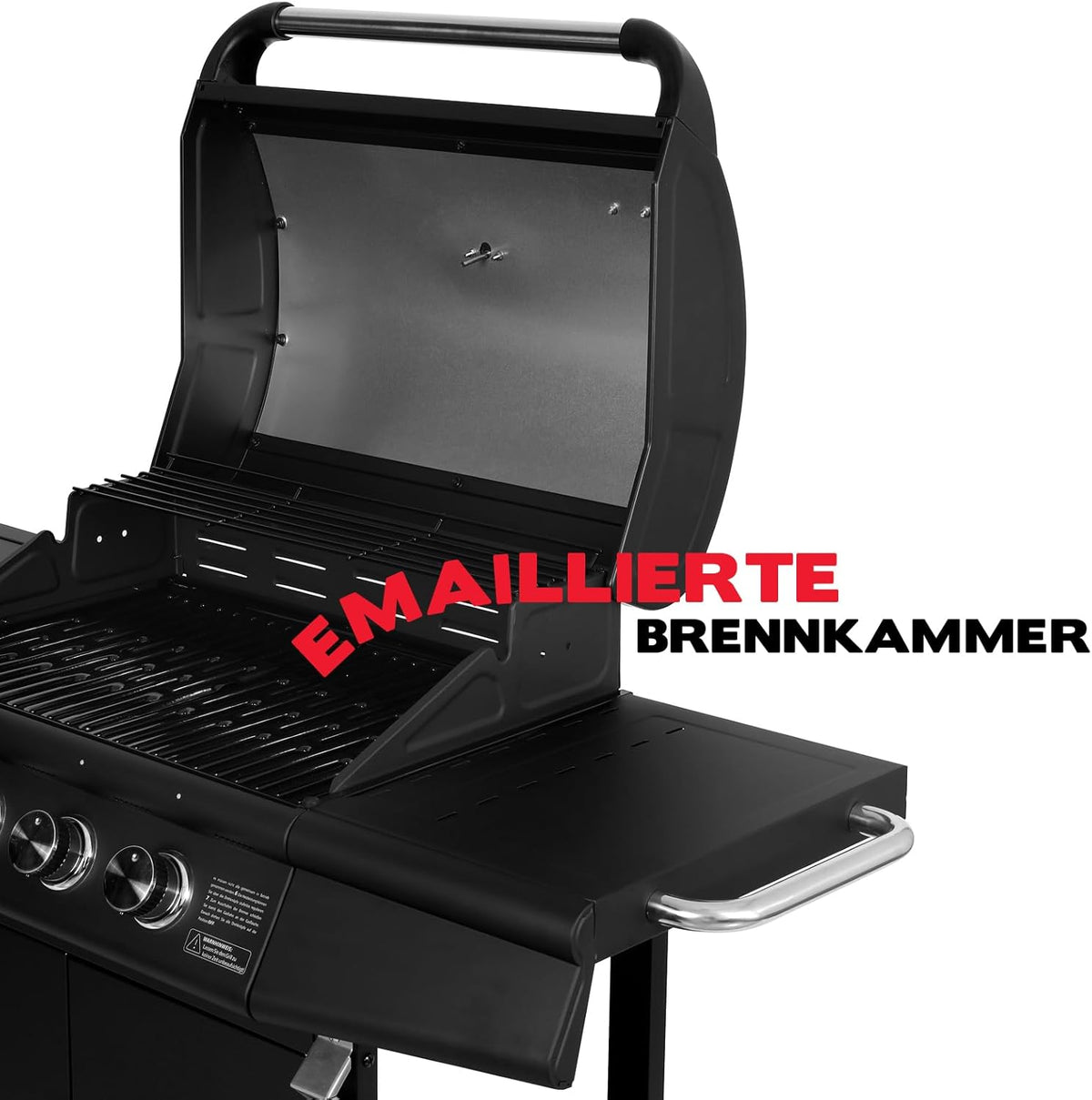 Taino RED 4+1 Gas Barbecue Grill Trolley BBQ Burners Stainless Steel Black - QUORE