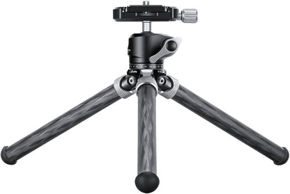 Leofoto MT-02C+LH-22 Tafelblad Statief, Mini Travel, Koolstofvezel, 2 Benen Sectie, 1/4" Statief Montage Stud Ball Head Kit (zwart)