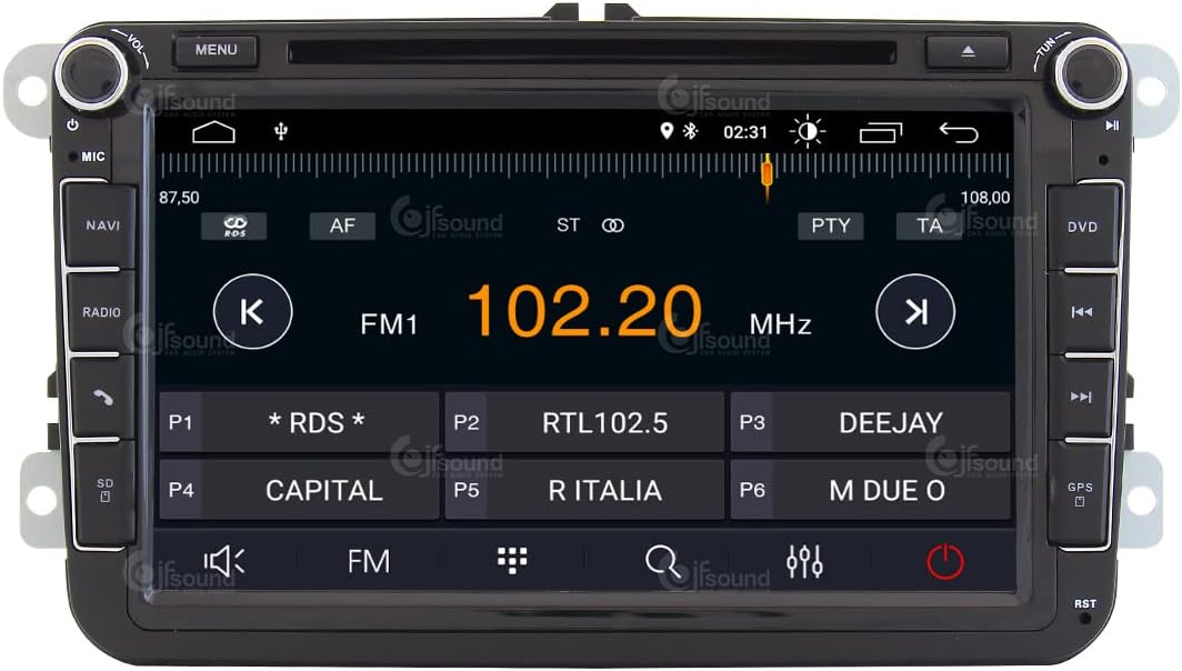 Autoradio – Auto Radio – Car Stereo – Multimedia Speler – Inbouwradio – 8 Inch Touchscreen – Android GPS Bluetooth WiFi USB DAB+ CarPlay Android Auto