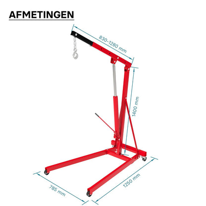 Workshop jack for loads up to 500 kg - motor block jack with support arm of 830-1280 mm - load crane