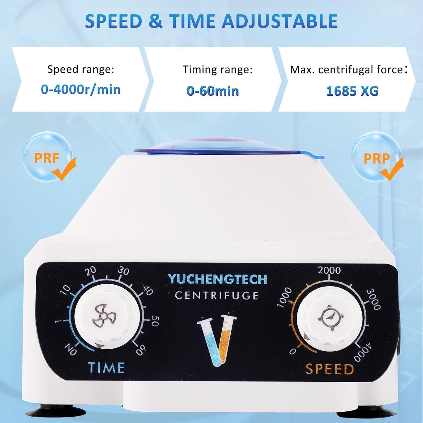 Laboratoriumcentrifuge – Tafelcentrifuge – Labcentrifuge – Lage Snelheid Centrifuge – Plasmacentrifuge – Instelbare Snelheid 0-4000 Rpm – Timer 0-60 Min