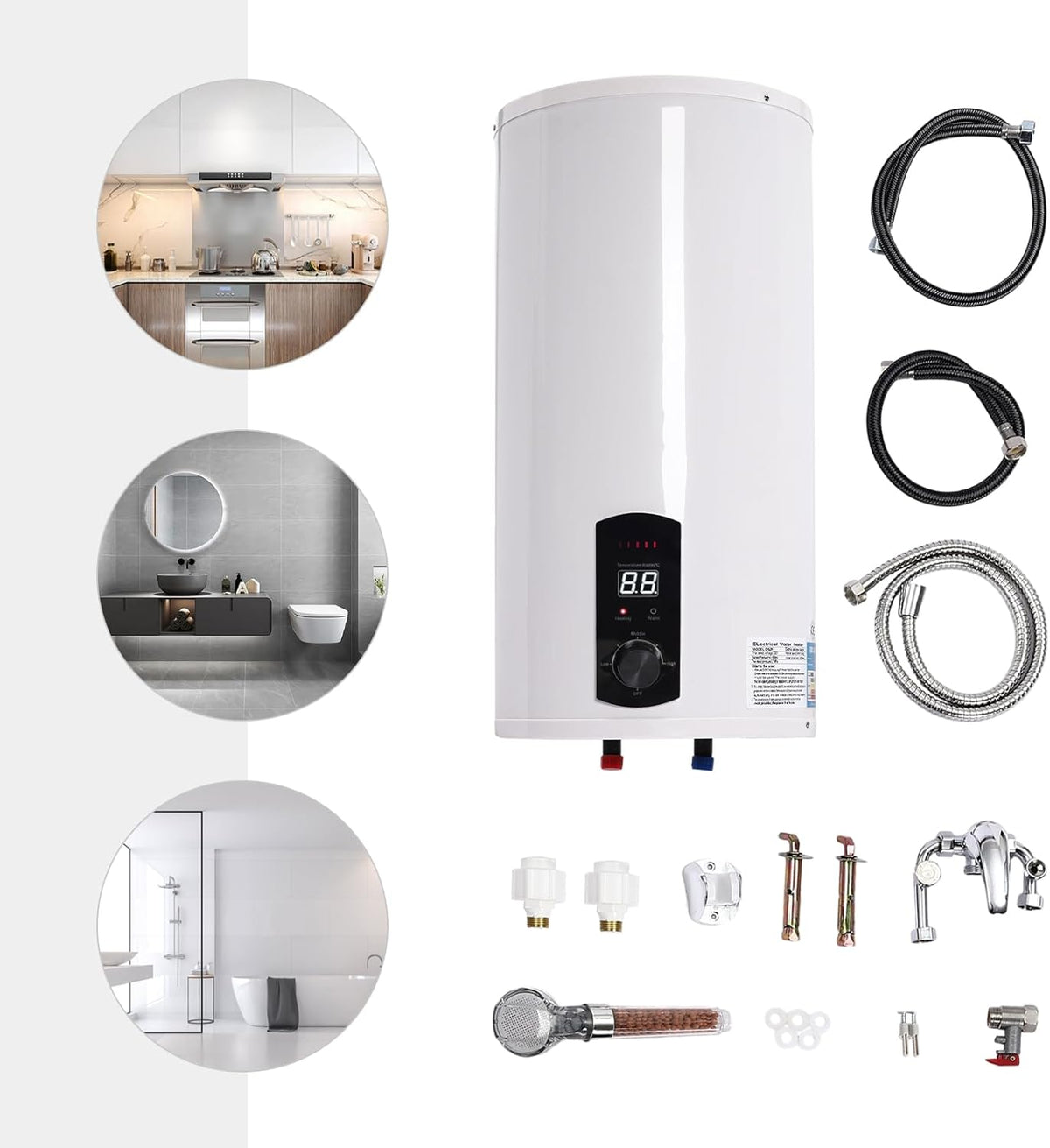 Electric Water Heater, Water Heater, Water Heater, Vertical Electric Tank, Water Heater, Electric Water Heater, Electric Actual Water Storage Capacity 45 Liters - QUORE
