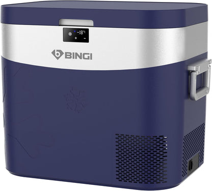 BINGI Compressor-koelbox, 22 l, mini-draagbare elektrische koelkast, 12/24 V DC, elektrische vriezer, draagbare vriezer voor auto, vrachtwagen, picknick, camping en thuisgebruik
