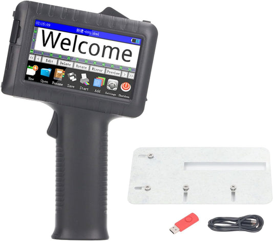 Marhynchus Draagbare handprinter voor streepjescode, label en 4,3 inch touchscreen, sneldrogende inkjet, ondersteunt meerdere talen