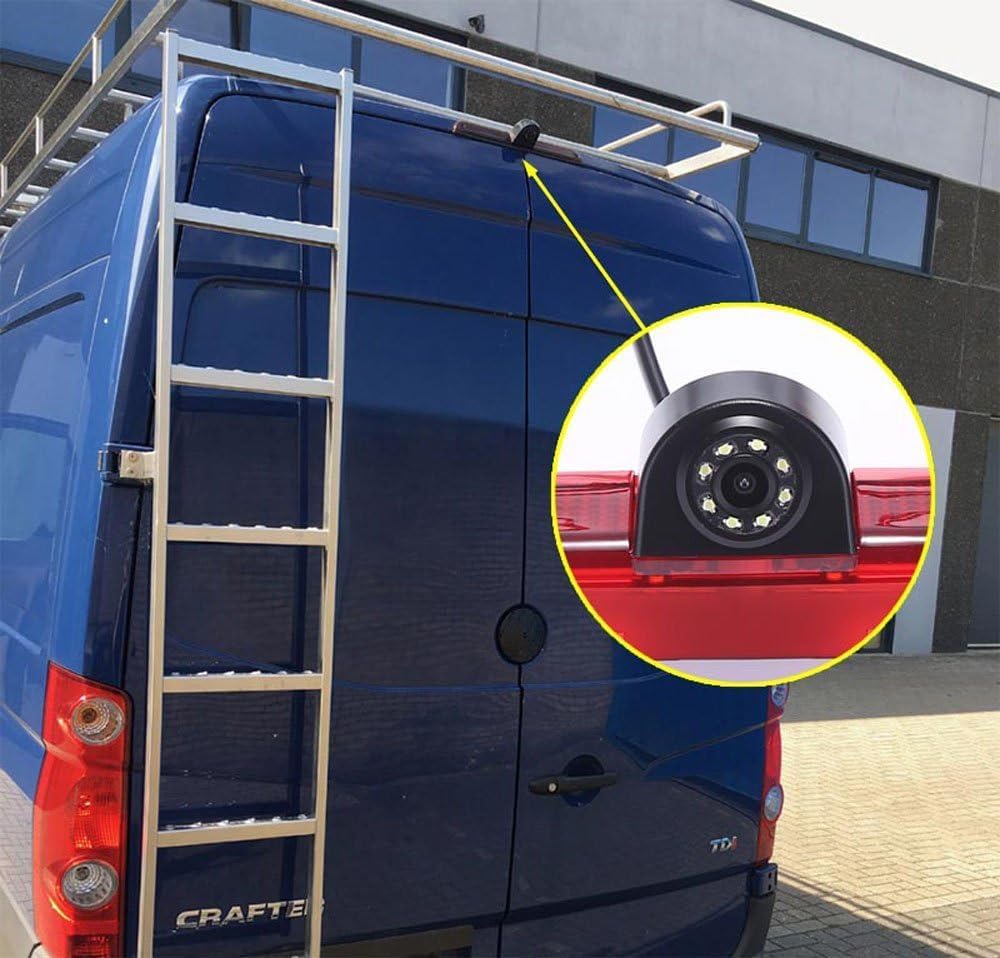 HD IP68 170° Auto Transporter parkeerhulp remlicht achteruitrijcamera met hoek instelbaar, vervanging voor Mercedes Benz Sprinter W906/V W Crafter Caravelle (achteruitrijcamera + 4,3 inch monitor)
